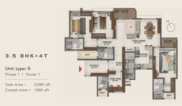 Nambiar District 25 4 BHK Floor Plan