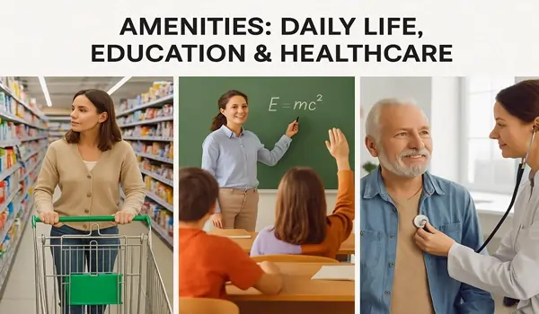 Amenities: Daily Life, Education & Healthcare