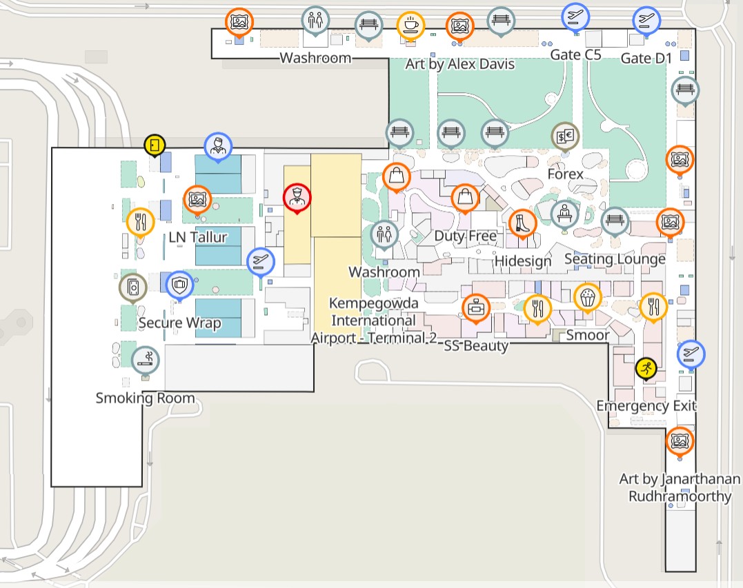 Bangalore Airport Terminal 2 Map