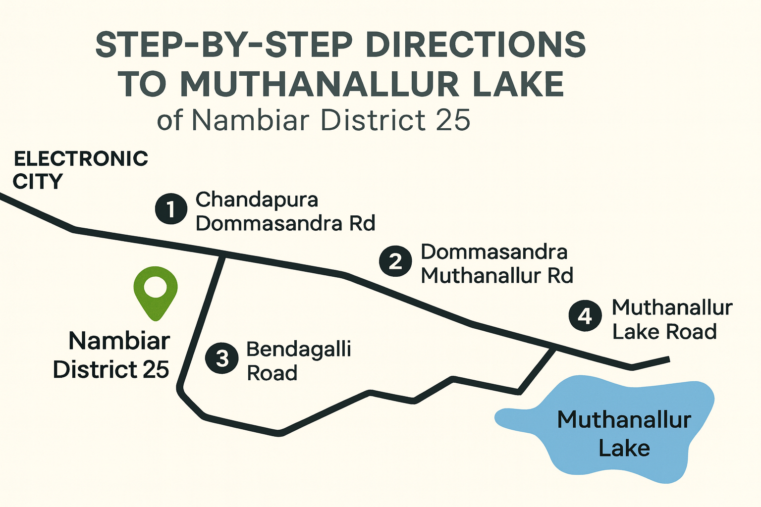Step-by-Step Directions to Muthanallur Lake